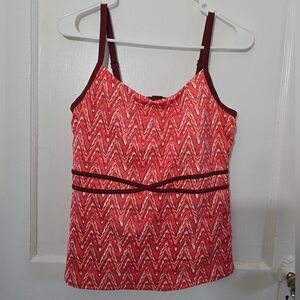 LL Bean Wirefree Tankini Top Size 10